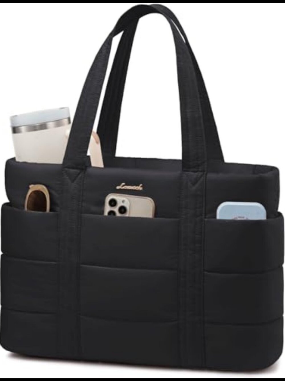 LOVEVOOK Large Lightweight Puffer Tote Bag with Zipper